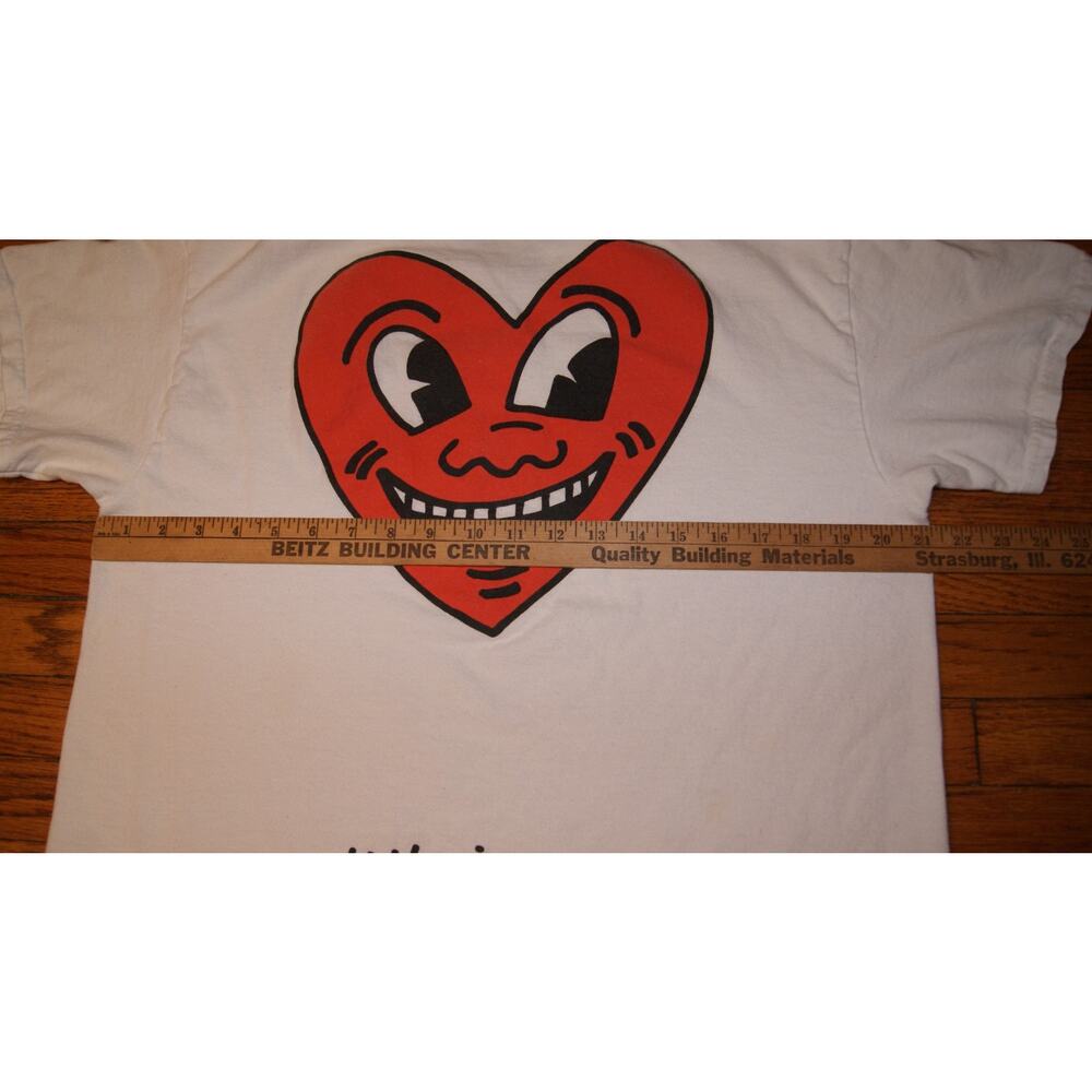 Keith Haring Heart Art Graphic T-shirt Men Large White Short Sleeve - Picture 6 of 8